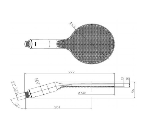 Ручной душ Bossini Apice 140 мм черный матовый B00900.073