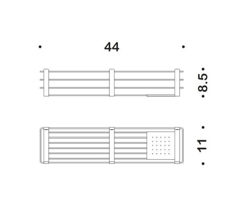 Полка двойная Colombo Design Complimenti 44x11 см черный матовый B9633.NM