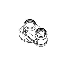 Комплект горизонтального спаренного дымохода De Dietrich Ø 80/80 мм 7006990074