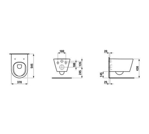Унитаз подвесной Laufen Kartell 54.5x37x43 см Rimless белый 8.2033.7.000.000.1