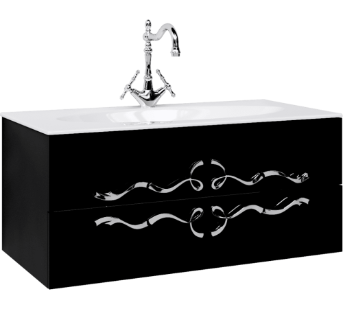 Тумба под умывальник подвесная Cezares Due Amanti 1000х475х510 мм черный DUE0110BLK