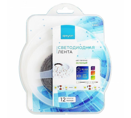 Лента светодиодная Apeyron Electrics Стандарт (в блистере) smd 3528 34BL
