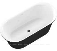 Ванна акриловая Aquanet Family Smart 1700x780 мм со сливом-переливом белый глянец/черный матовый 88778-GW-MB