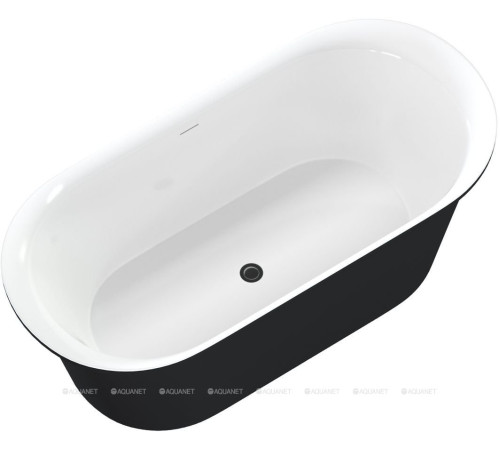 Ванна акриловая Aquanet Family Smart 1700x780 мм со сливом-переливом белый глянец/черный матовый 88778-GW-MB