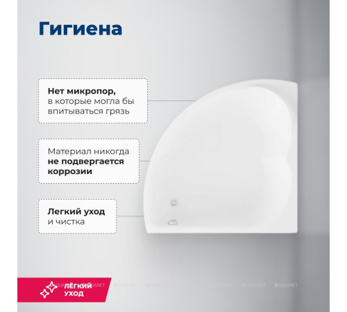 Акриловая ванна Aquanet Fregate 120x120 см в комплекте 00205488