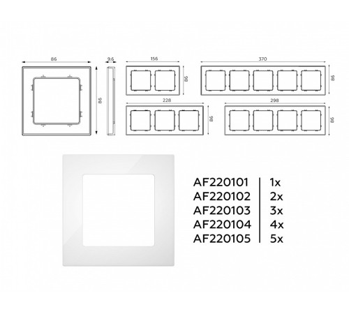 Рамка на 5 постов Ambrella Volt Techno AF220105
