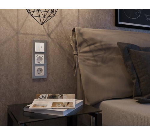 Рамка на 1 пост Ambrella Volt Platos Стекло органическое AF330651