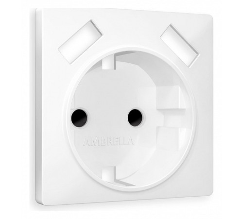 Накладка для розетки с заземлением и со шторками и 2хUSB type A Ambrella Volt Quant AP1290