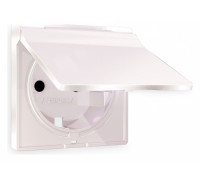 Накладка для розетки влагозащищенной с заземлением и со шторками с крышкой Ambrella Volt Quant AP2080