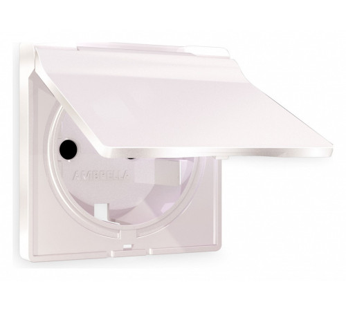 Накладка для розетки влагозащищенной с заземлением и со шторками с крышкой Ambrella Volt Quant AP2080