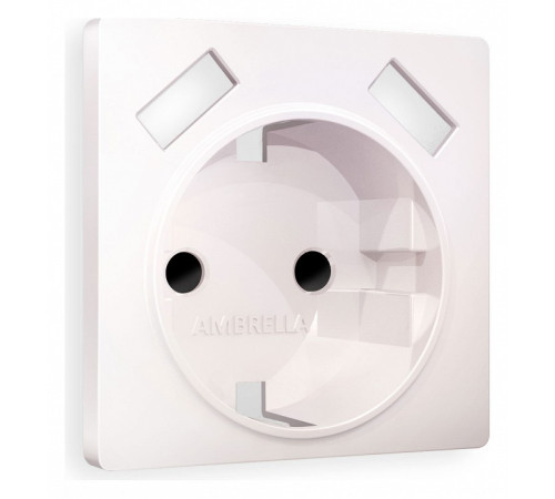Накладка для розетки с заземлением и со шторками и 2хUSB type A Ambrella Volt Quant AP2090