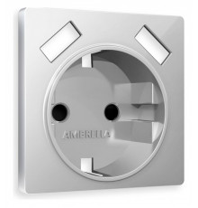 Накладка для розетки с заземлением и со шторками и 2хUSB type A Ambrella Volt Quant AP4090