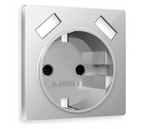 Накладка для розетки с заземлением и со шторками и 2хUSB type A Ambrella Volt Quant AP4090