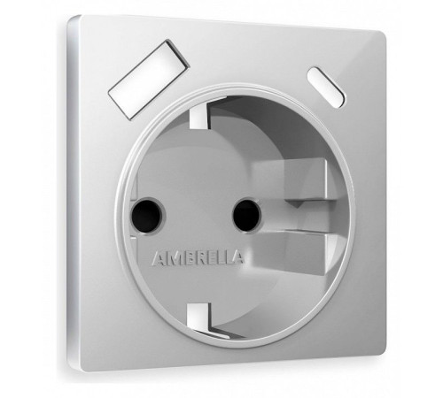 Накладка для розетки с заземлением и со шторками и 2хUSB type A и C Ambrella Volt Quant AP4100