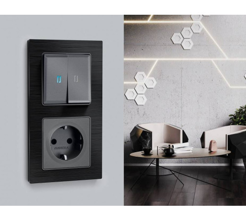 Клавиши для выключателя двухклавишного c подсветкой Ambrella Volt Quant AP6540