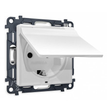 Розетка с заземлением и со шторкой, без рамки с крышкой Ambrella Volt Quant MA128010