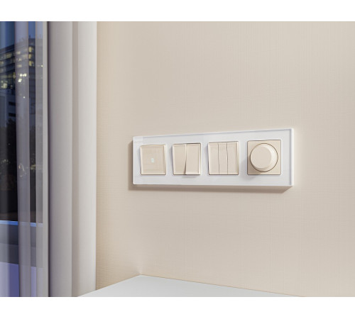 Выключатель перекрестный двухклавишный без рамки Ambrella Volt MA MA303030