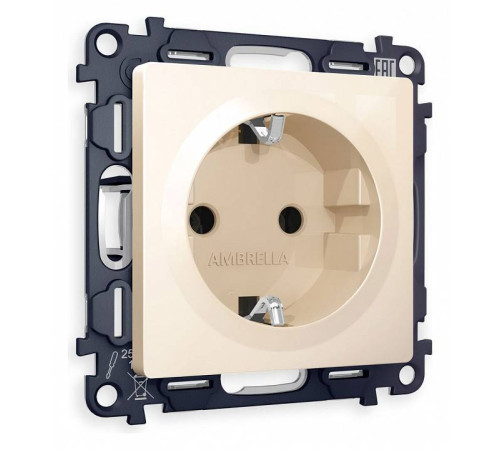 Розетка с заземлением, без рамки Ambrella Volt Quant MA306010