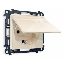 Розетка с заземлением и со шторкой, без рамки с крышкой Ambrella Volt Quant MA308010