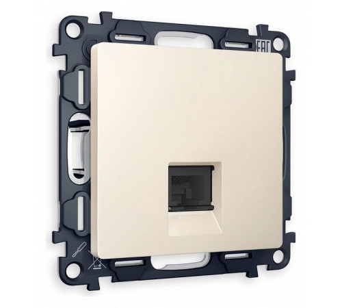 Розетка Ethernet RJ-45 и со шторками, без рамки Ambrella Volt Quant MA332010