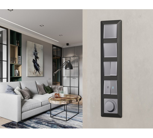 Выключатель двухполюсной самовозвратный без рамки Ambrella Volt MA MA501050