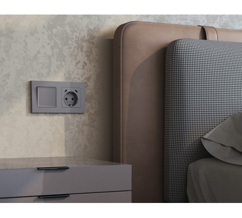 Розетка с заземлением и 2хUSB type C, без рамки Ambrella Volt ALFA MA510510