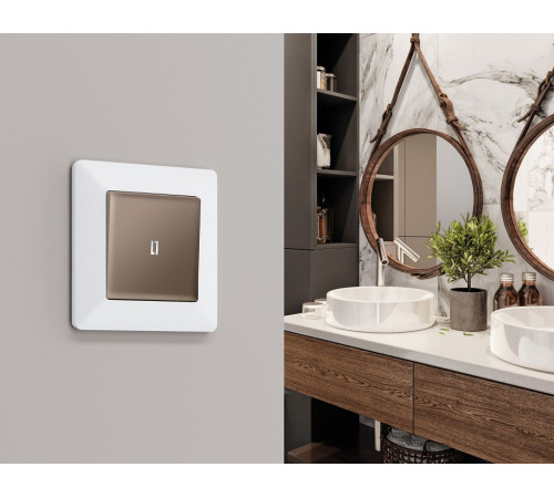 Выключатель самовозвратный одноклавишный с подсветкой, без рамки Ambrella Volt MA MA632055