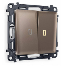 Выключатель проходной двухклавишный с подсветкой Ambrella Volt Quant MA634030