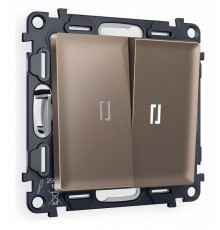 Выключатель проходной двухклавишный с подсветкой Ambrella Volt Quant MA634035