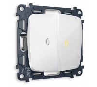 Выключатель проходной двухклавишный с подсветкой без рамки Ambrella Volt MO MO104030