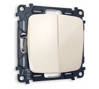 Выключатель проходной двухклавишный без рамки Ambrella Volt Quant MO303020