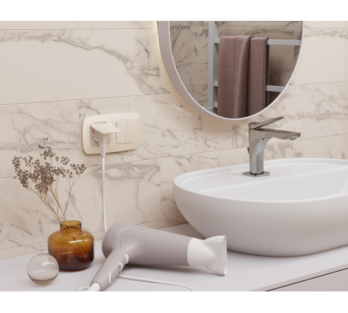 Выключатель перекрестный двухклавишный без рамки Ambrella Volt OMEGA MO303030