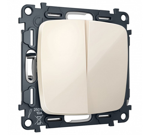 Выключатель перекрестный двухклавишный без рамки Ambrella Volt OMEGA MO303030