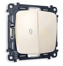 Выключатель двухклавишный с подсветкой без рамки Ambrella Volt Quant MO304010