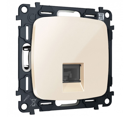 Розетка Ethernet RJ-45 и со шторками, без рамки Ambrella Volt OMEGA MO312005