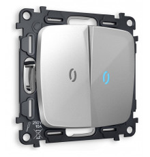 Выключатель двухклавишный с подсветкой без рамки Ambrella Volt Quant MO404020