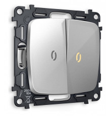 Выключатель проходной двухклавишный с подсветкой без рамки Ambrella Volt Quant MO404030