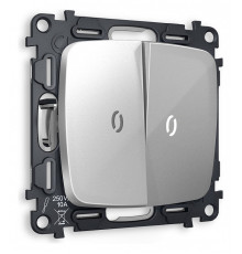 Выключатель проходной двухклавишный с подсветкой без рамки Ambrella Volt Quant MO404035