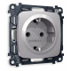 Розетка с заземлением и со шторкой, без рамки Ambrella Volt Quant MO507010