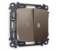 Выключатель проходной двухклавишный с подсветкой без рамки Ambrella Volt Quant MO634030