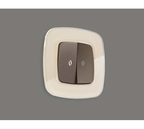 Выключатель проходной двухклавишный с подсветкой без рамки Ambrella Volt Quant MO634035