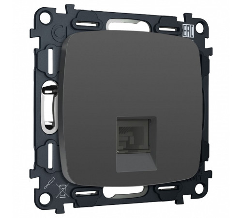 Розетка Ethernet RJ-45 и со шторками, без рамки Ambrella Volt OMEGA MO912005