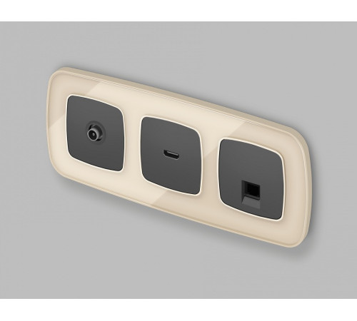 Розетка Ethernet RJ-45 и со шторками, без рамки Ambrella Volt OMEGA MO912005