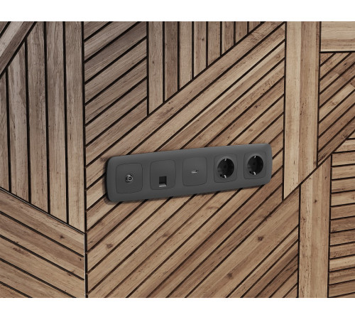 Розетка Ethernet RJ-45 и со шторками, без рамки Ambrella Volt OMEGA MO912005