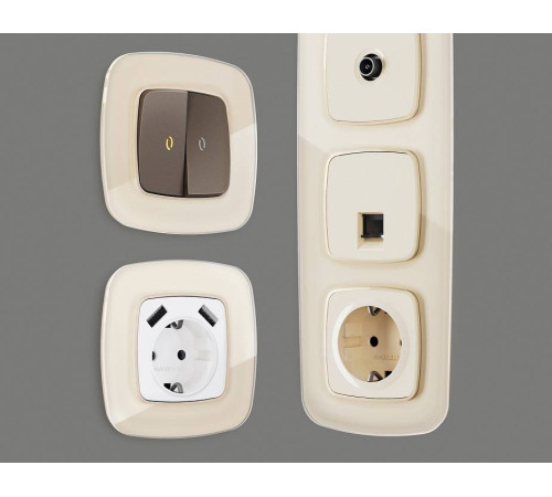 Рамка на 1 пост Ambrella Volt Radian Стекло натуральное OF350301