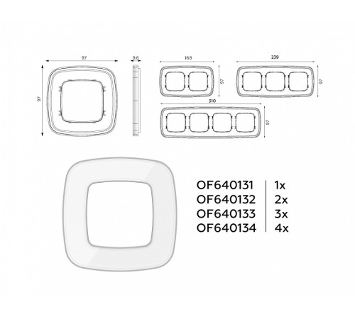 Рамка на 4 поста Ambrella Volt Coint OF640134
