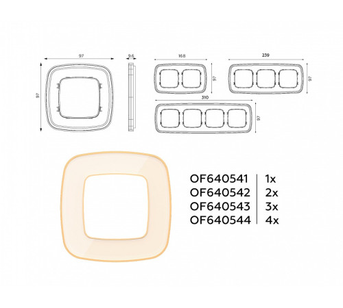 Рамка на 4 поста Ambrella Volt Coint OF640344