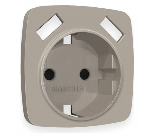 Накладка для розетки с заземлением и со шторками и 2хUSB type A Ambrella Volt Quant OP3690