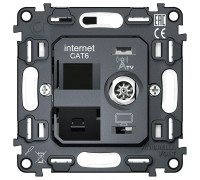 Механизм ТВ-розетки оконечные и розетки Ethernet RJ-45 со шторкам Ambrella Volt QUANT VM195
