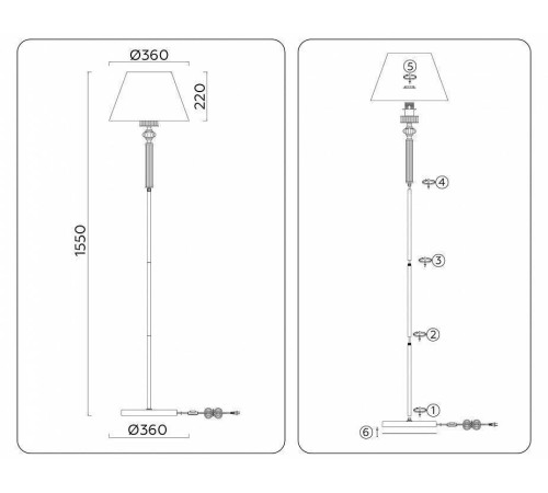 Торшер Ambrella light LH LH71008